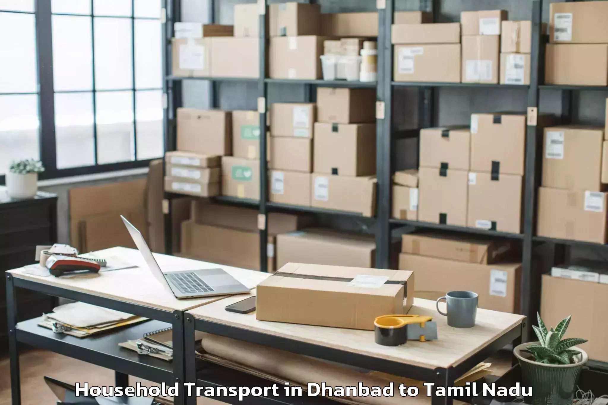 Professional Dhanbad to Vedasandur Household Transport